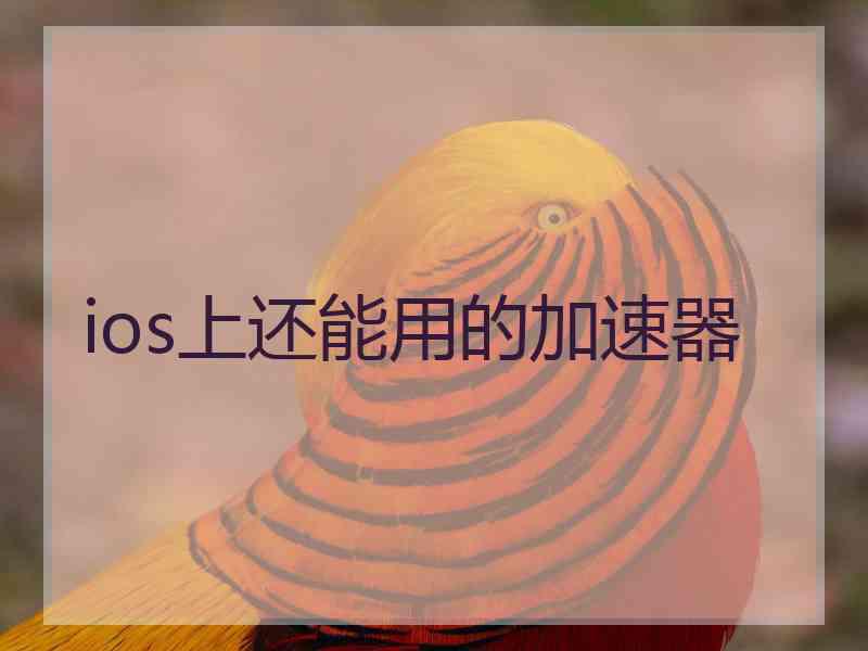 ios上还能用的加速器