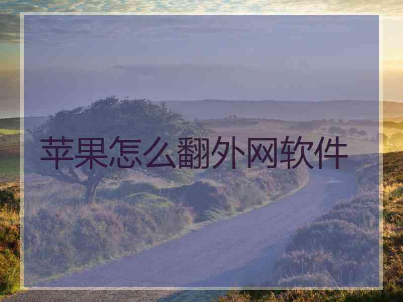 苹果怎么翻外网软件