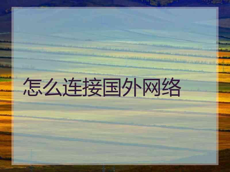 怎么连接国外网络