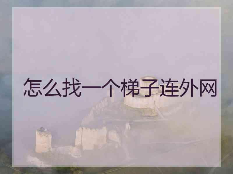 怎么找一个梯子连外网