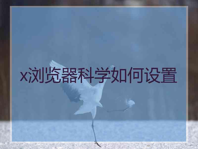 x浏览器科学如何设置
