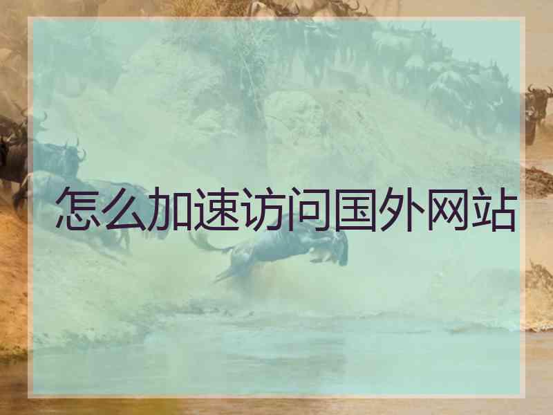 怎么加速访问国外网站