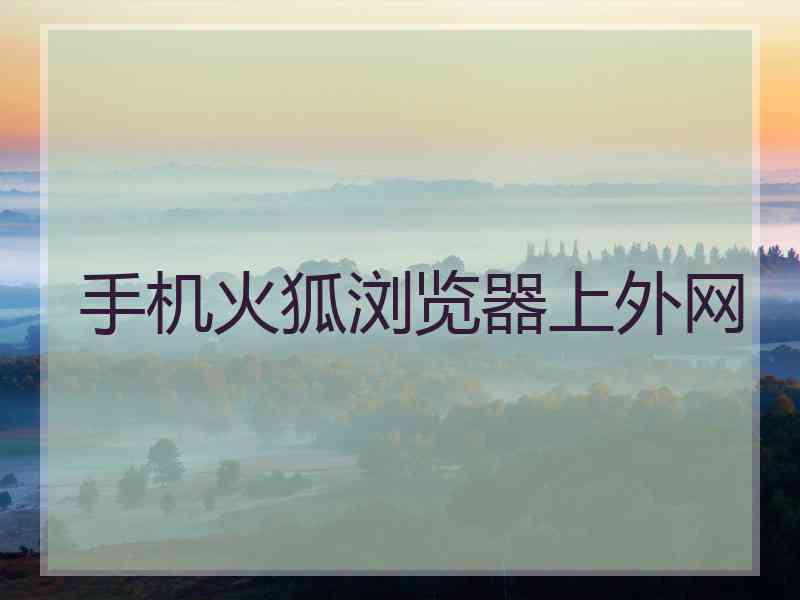 手机火狐浏览器上外网