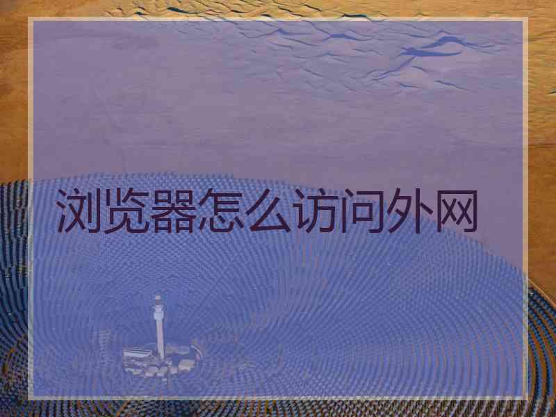 浏览器怎么访问外网