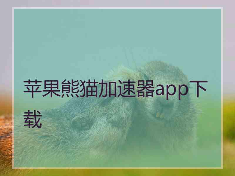 苹果熊猫加速器app下载