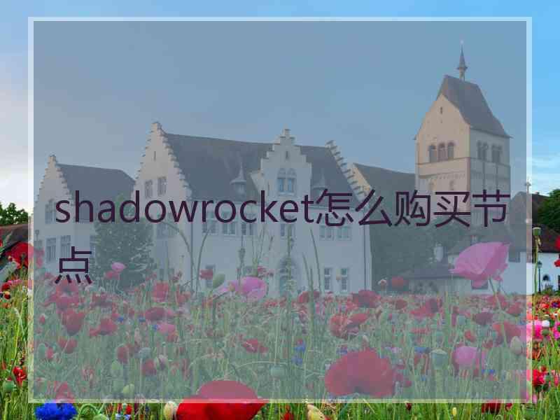 shadowrocket怎么购买节点