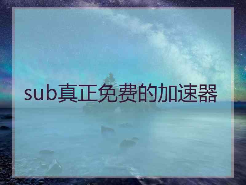 sub真正免费的加速器