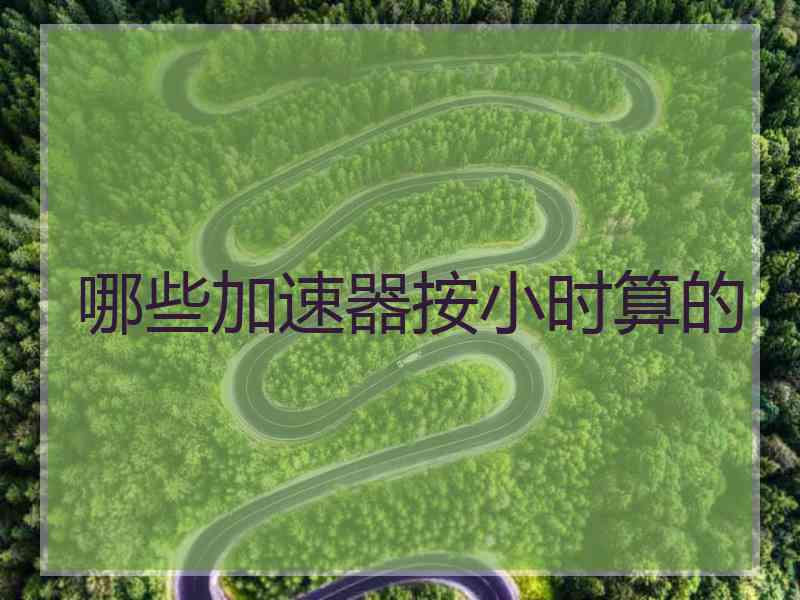 哪些加速器按小时算的