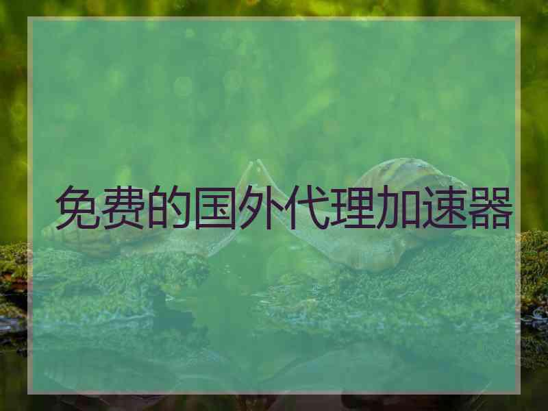 免费的国外代理加速器