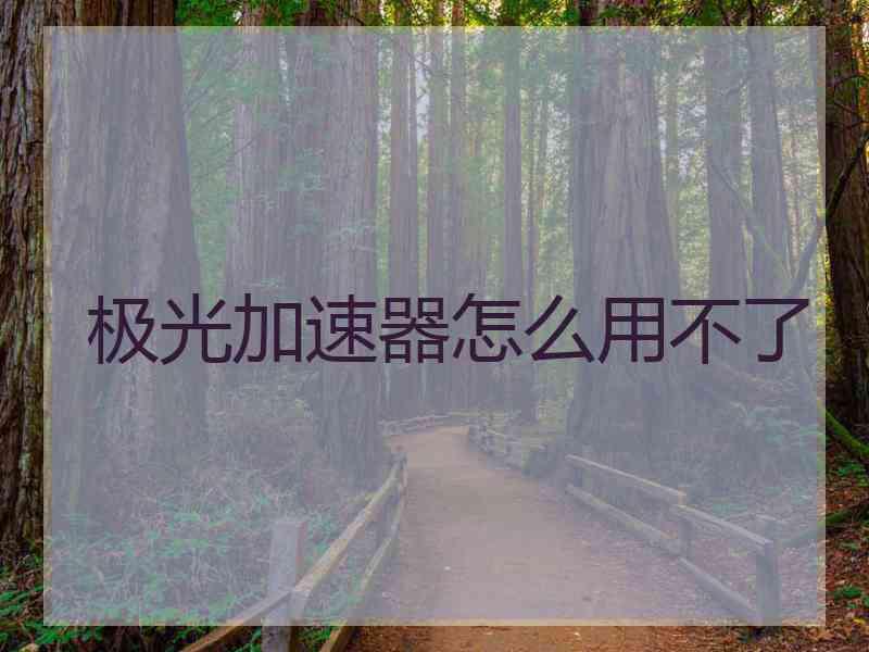 极光加速器怎么用不了