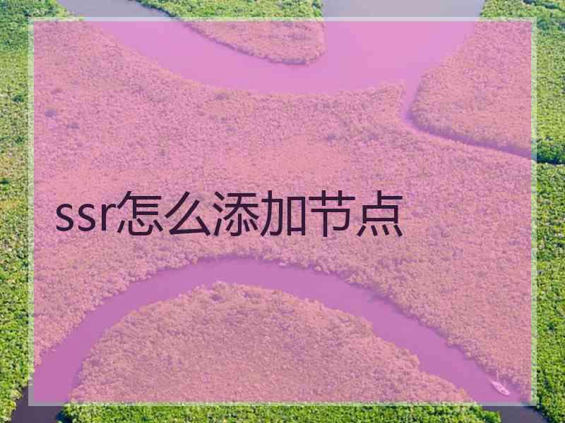 ssr怎么添加节点