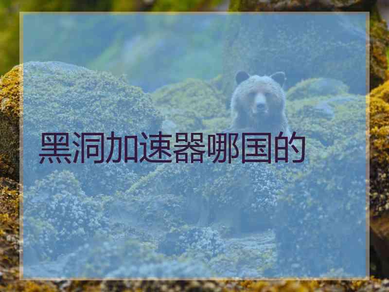 黑洞加速器哪国的