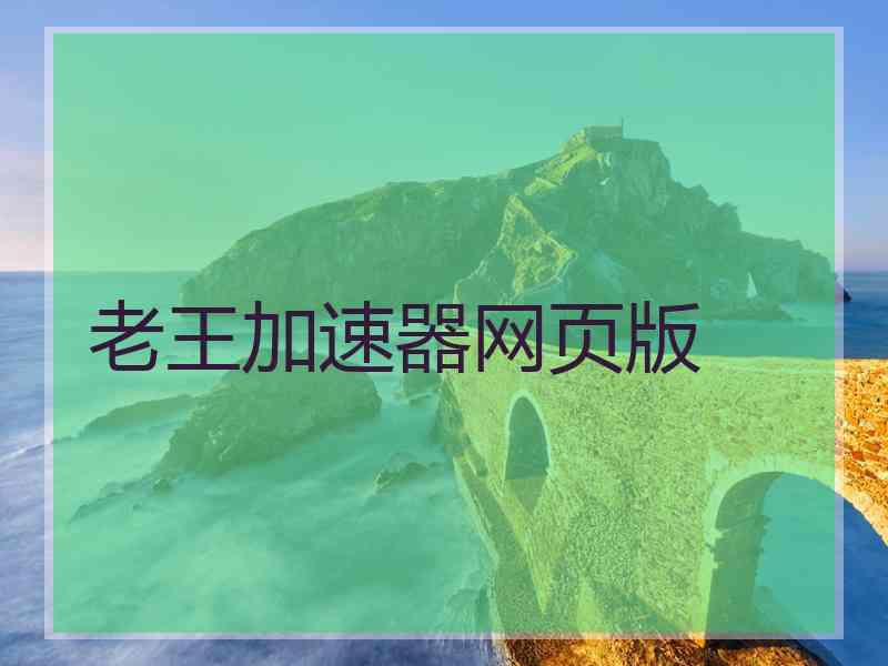 老王加速器网页版