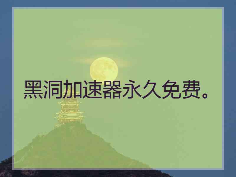 黑洞加速器永久免费。