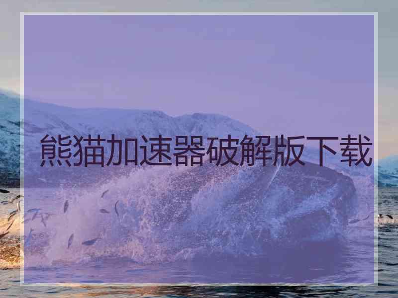 熊猫加速器破解版下载