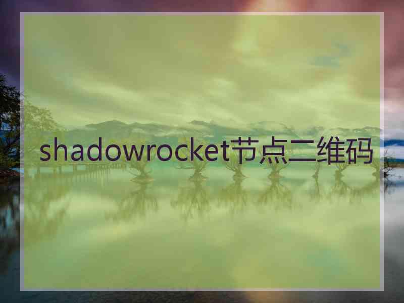 shadowrocket节点二维码
