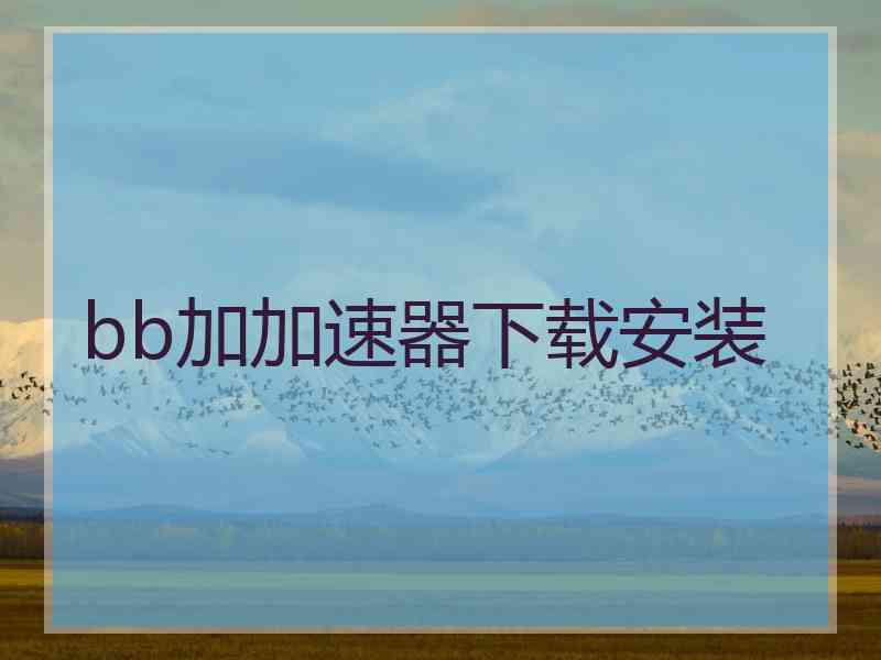 bb加加速器下载安装