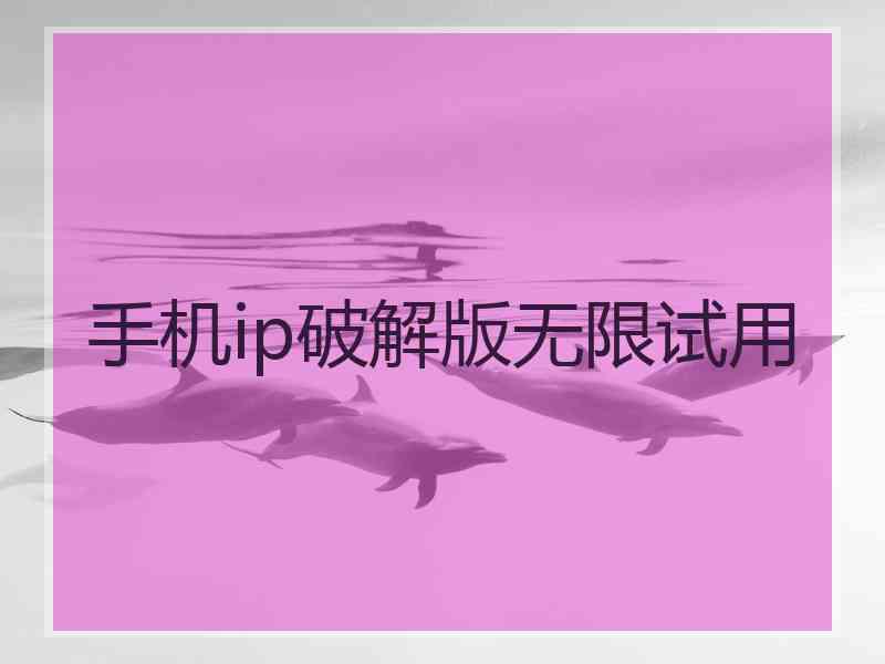 手机ip破解版无限试用