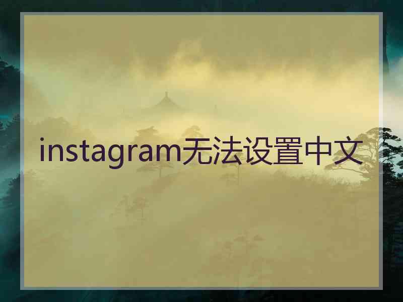 instagram无法设置中文
