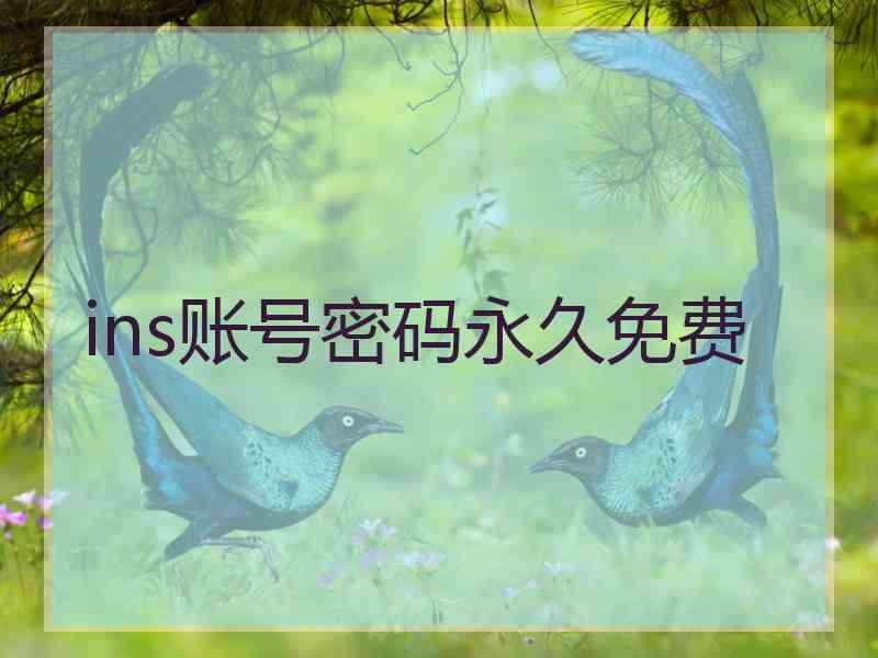 ins账号密码永久免费