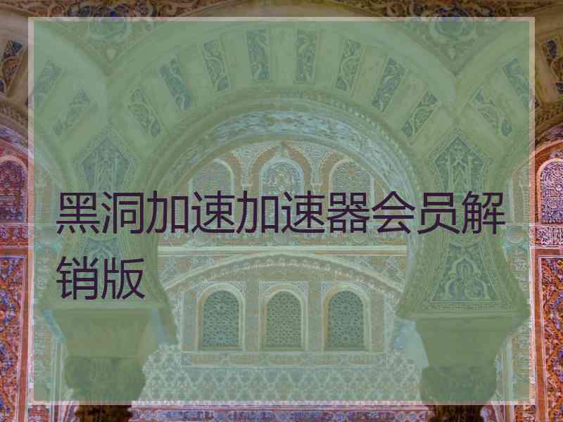 黑洞加速加速器会员解销版