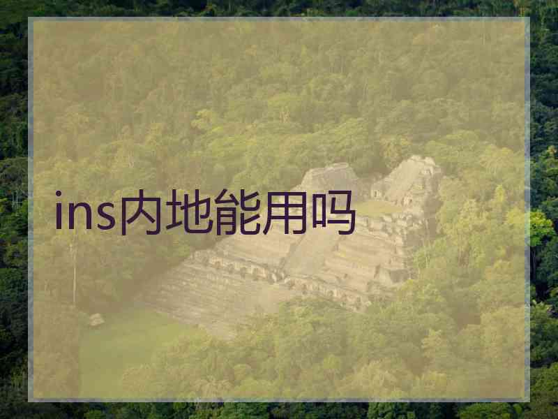 ins内地能用吗