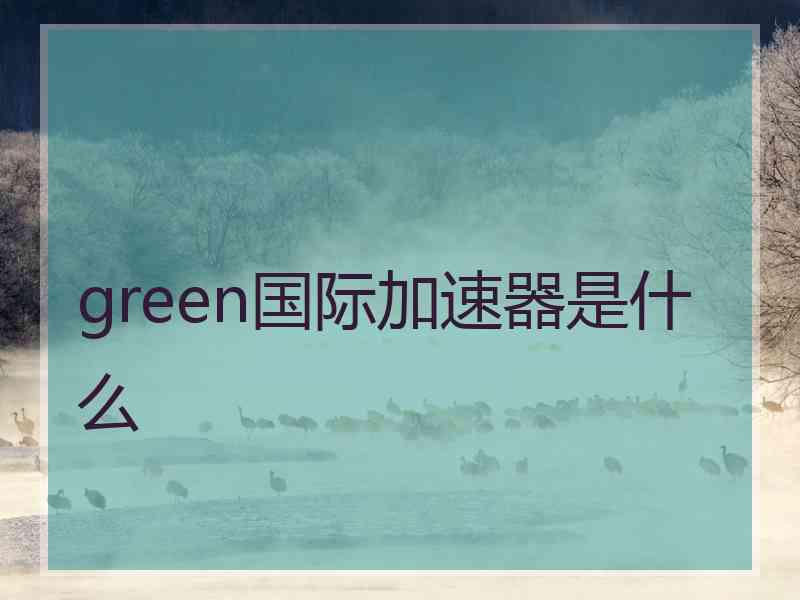 green国际加速器是什么
