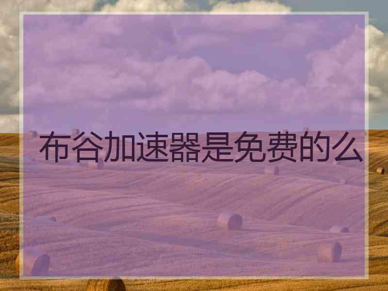 布谷加速器是免费的么
