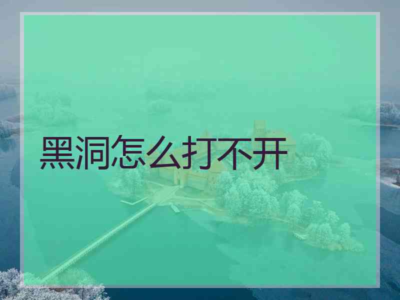 黑洞怎么打不开