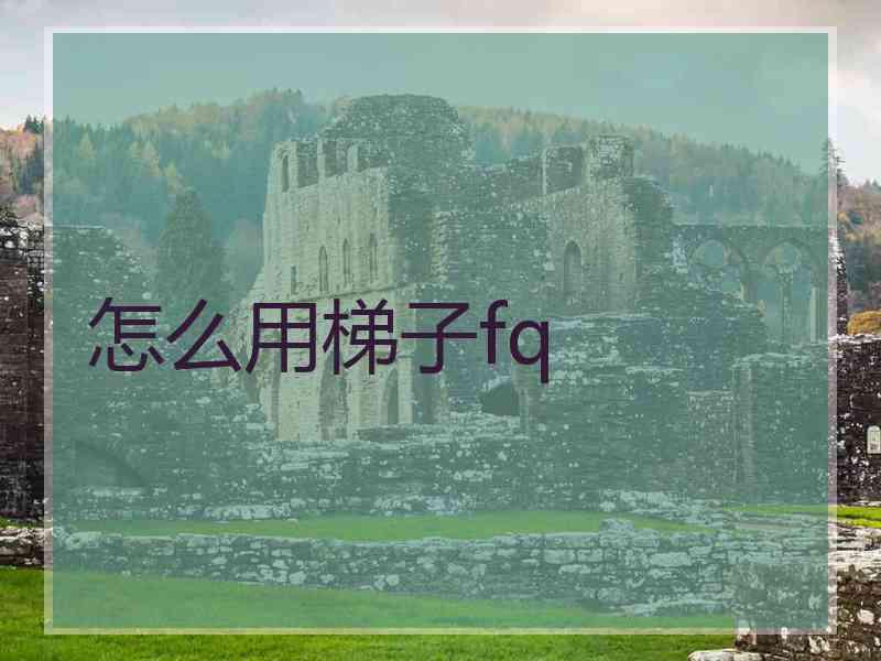怎么用梯子fq